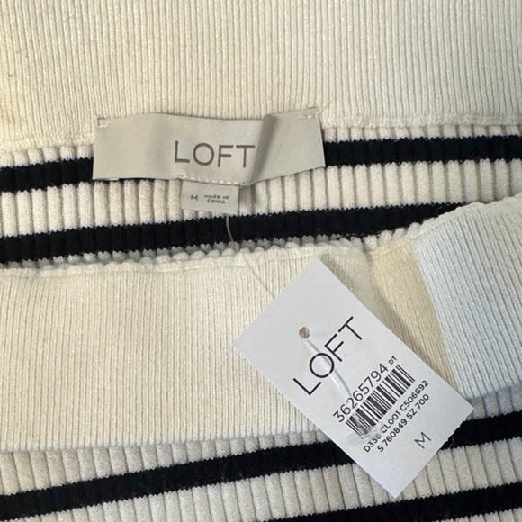 LOFT Striped Black and White Women's Skirt NWT - Picture 2 of 3